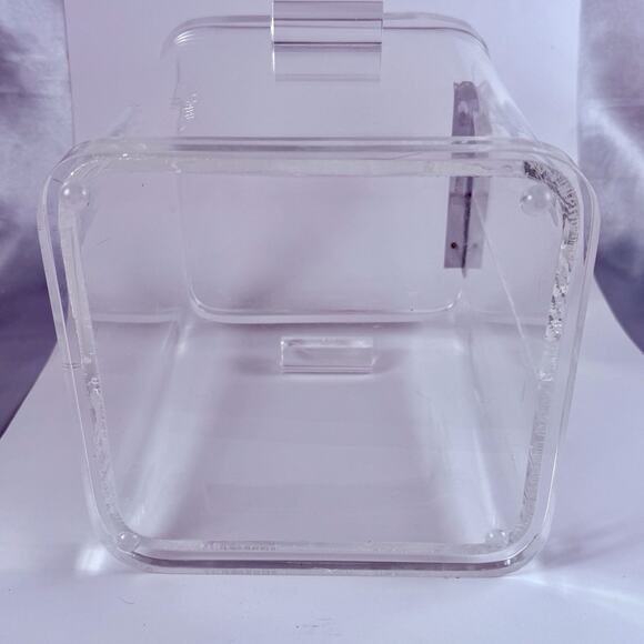 Vintage Wilardy Clear Lucite Ice Bucket Box Hinged Lid MCM Hollywood Regency 10” - Picture 13 of 13